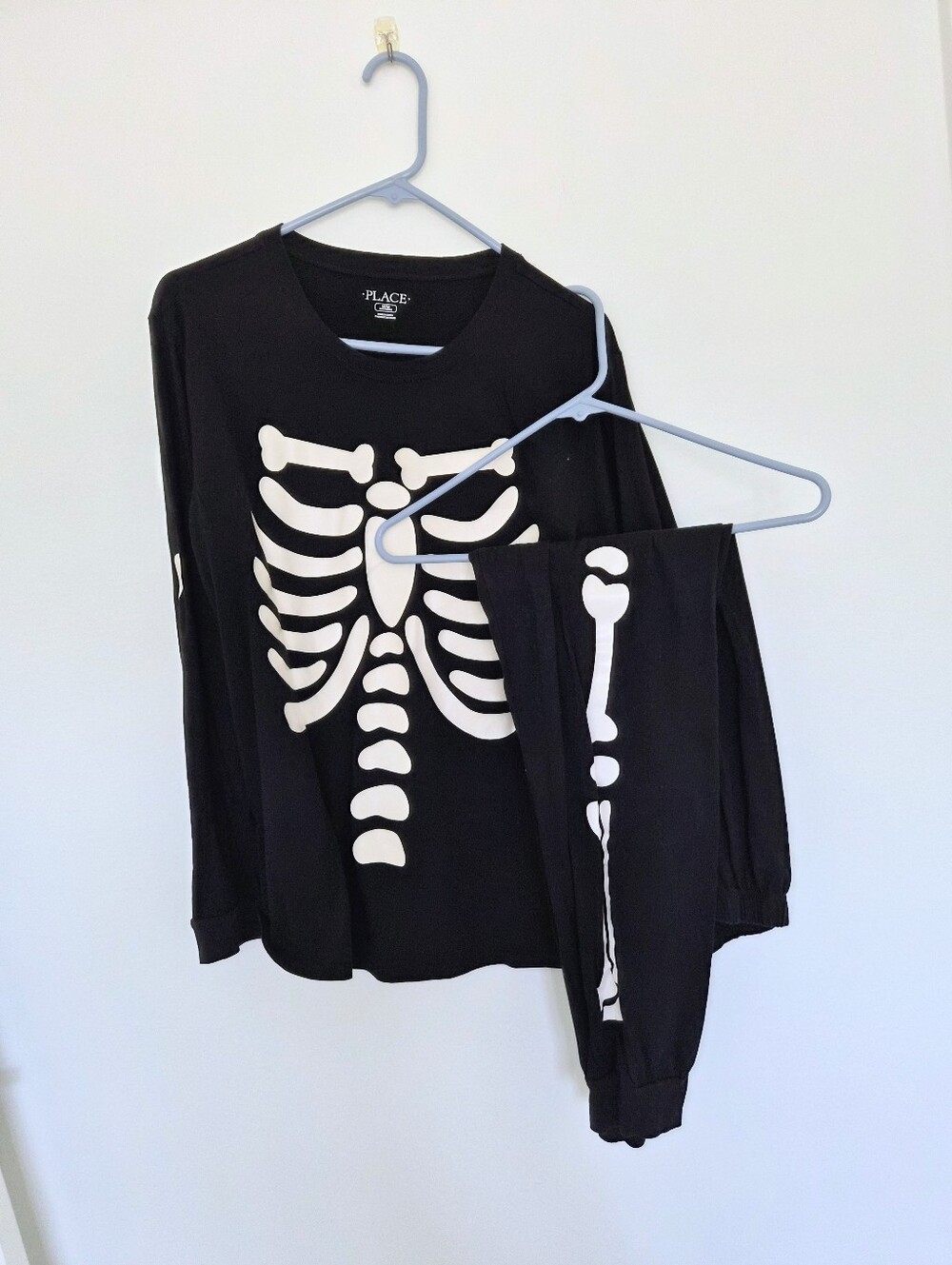 Children's Place Adult Glow in the Dark Skeleton Top and Bottom